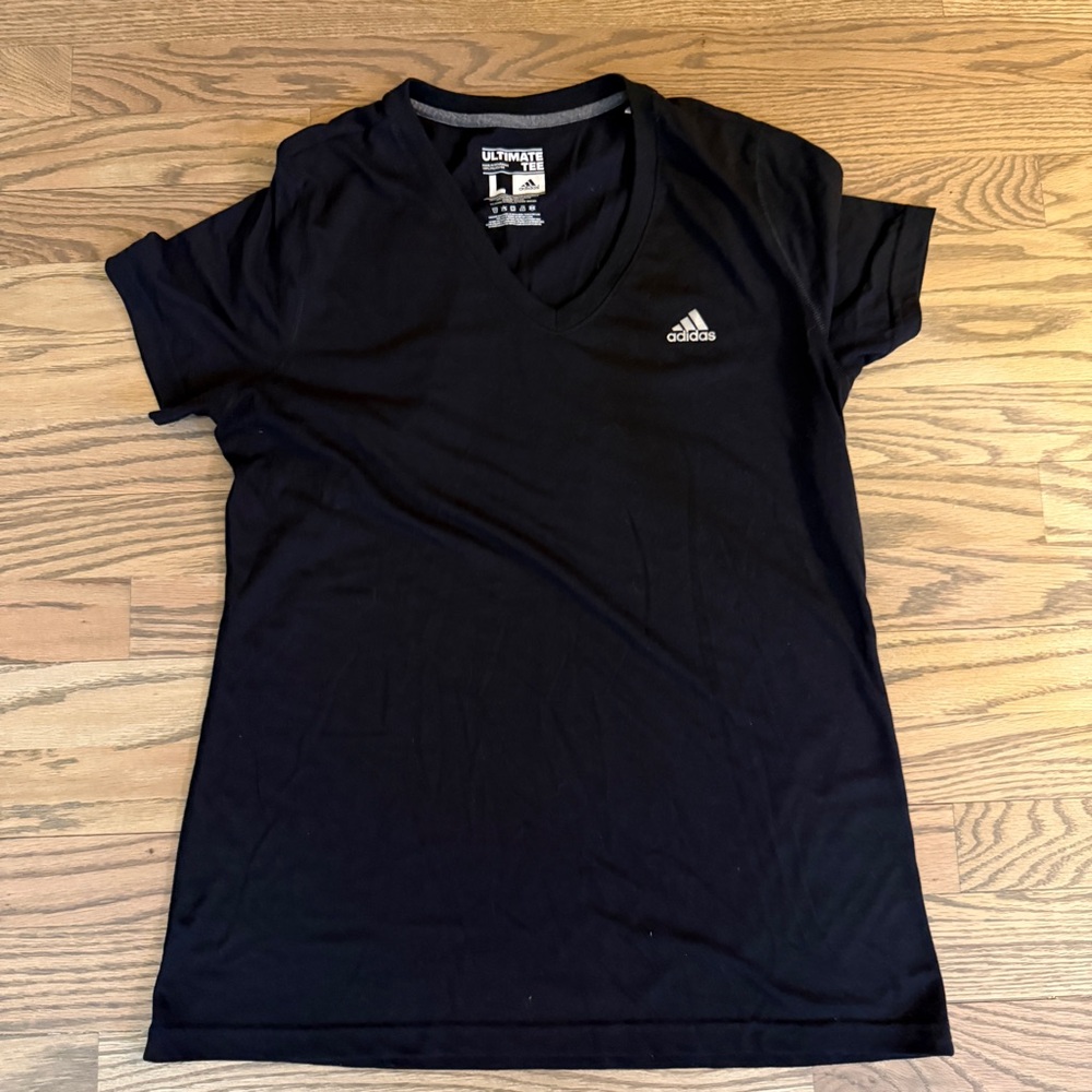 Adidas ultimate tee V-Neck Top in black